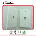 China suppliers 1/2/4 Port wall plate cat 6 Cat 5 Steel RJ45 Faceplate for Network Cables